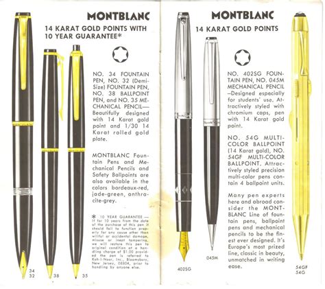 montblanc pen catalog.